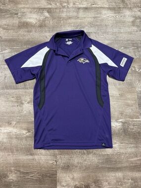NFL Team Apparel Baltimore Ravens Football Polo Shirt Size Small